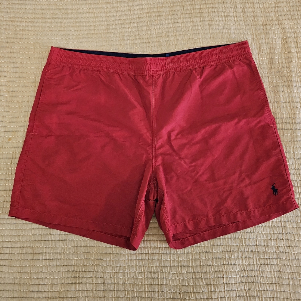 Polo Ralph Lauren Red Men's Swim Trunk XXL Preppy Resortwear Beach Classic‎